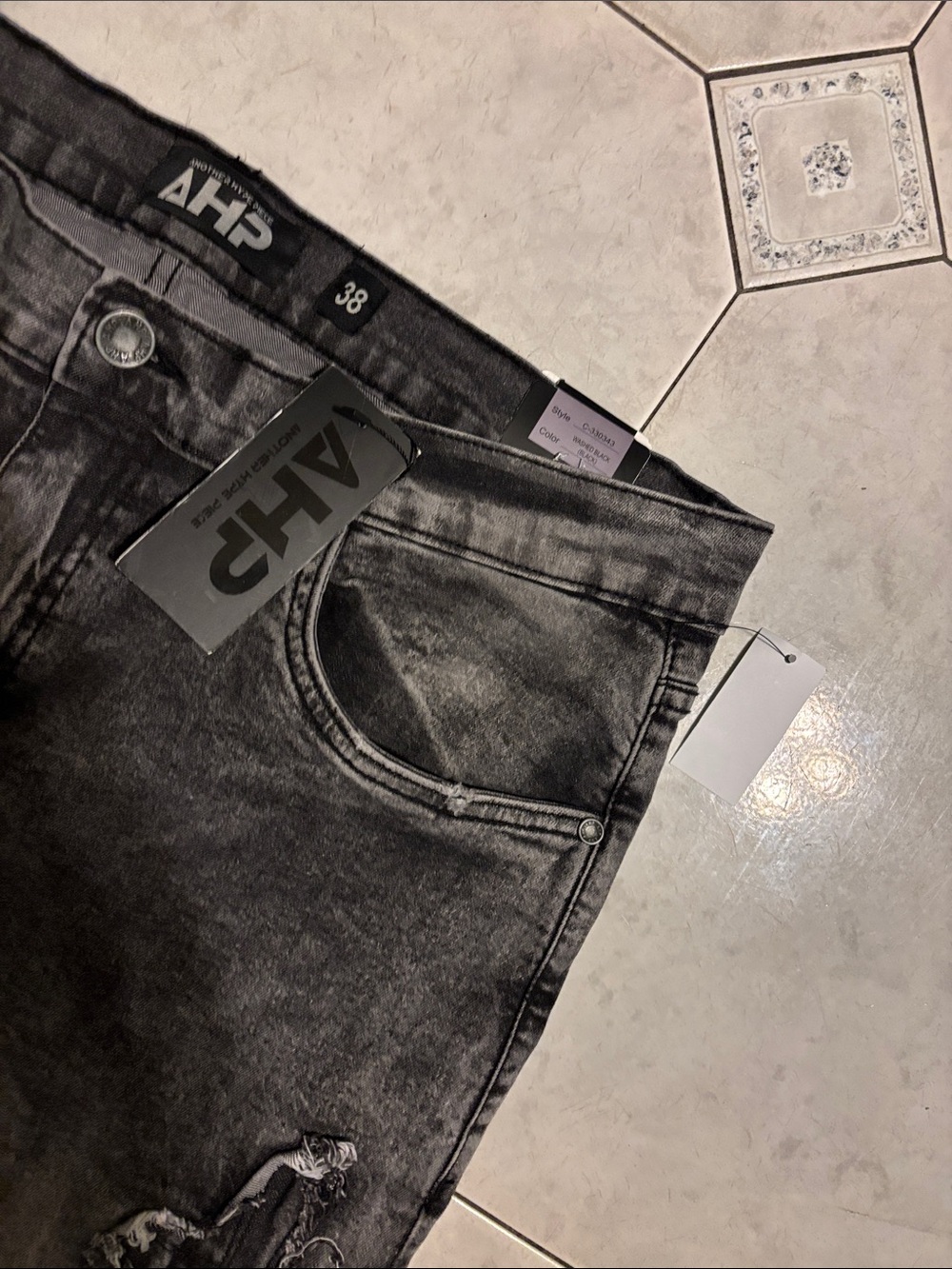 Another Hype Product Stacked Straight Black Boot Cut Cross-Accent Jeans